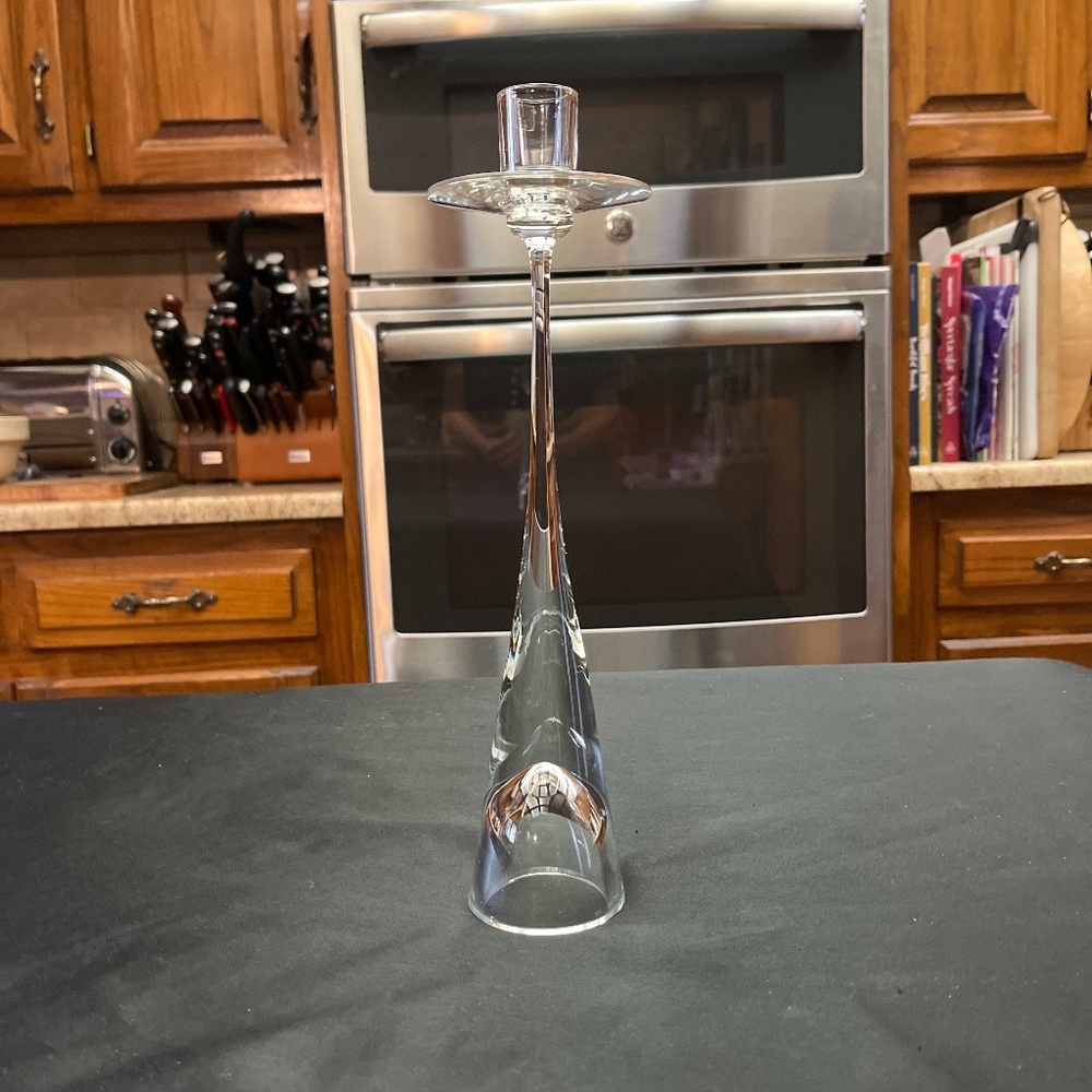 Vintage Arabia of Finland Nuutajarvi Aurora Chrystal Candlestick.  1974.